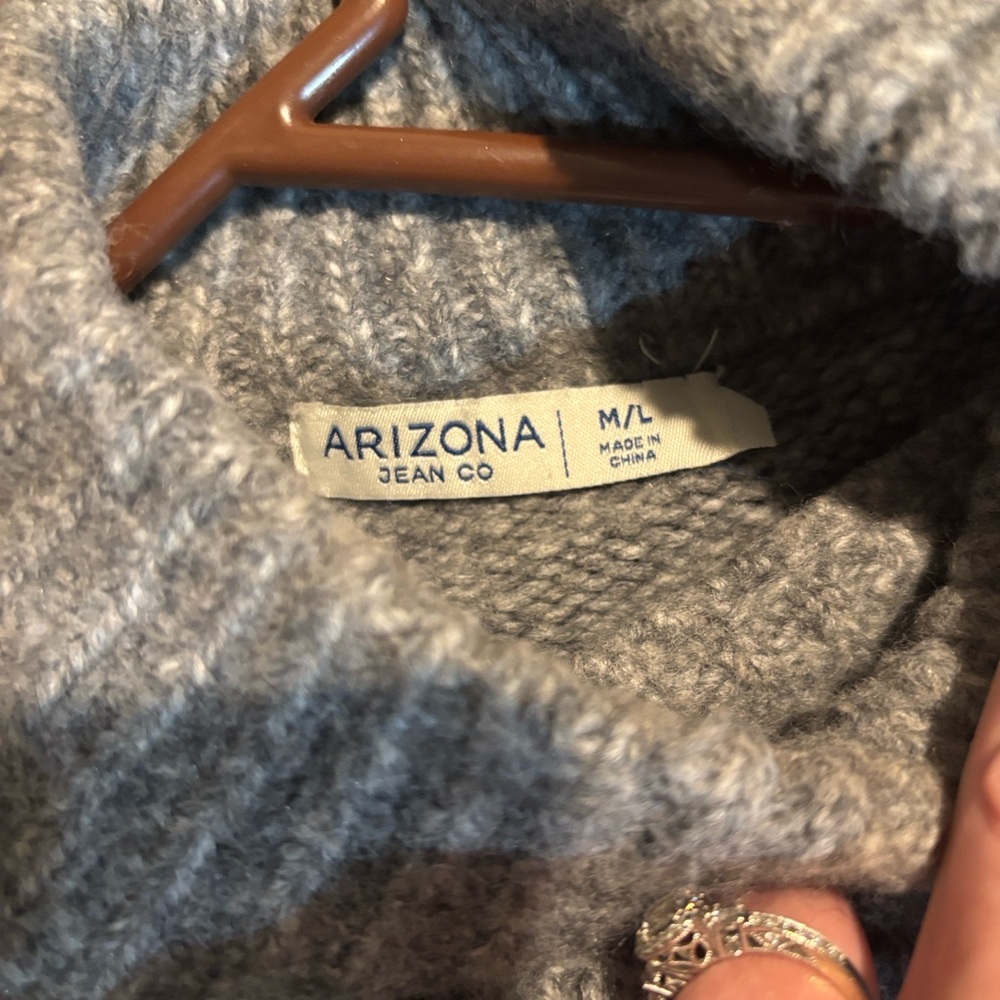 Arizona Jean Company Gray Cowl Neck Sweater